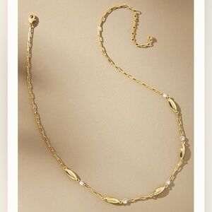 Anthropologie 14k gold-plated Spaced Link Necklace